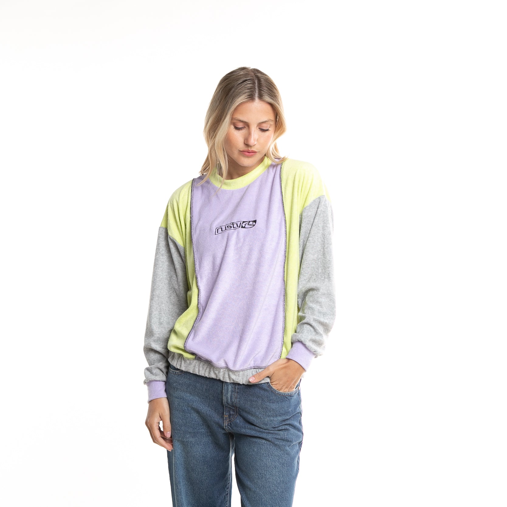 buzo_rusty_color_block_relaxed_crew_ld_lilac#VQ#LILAC