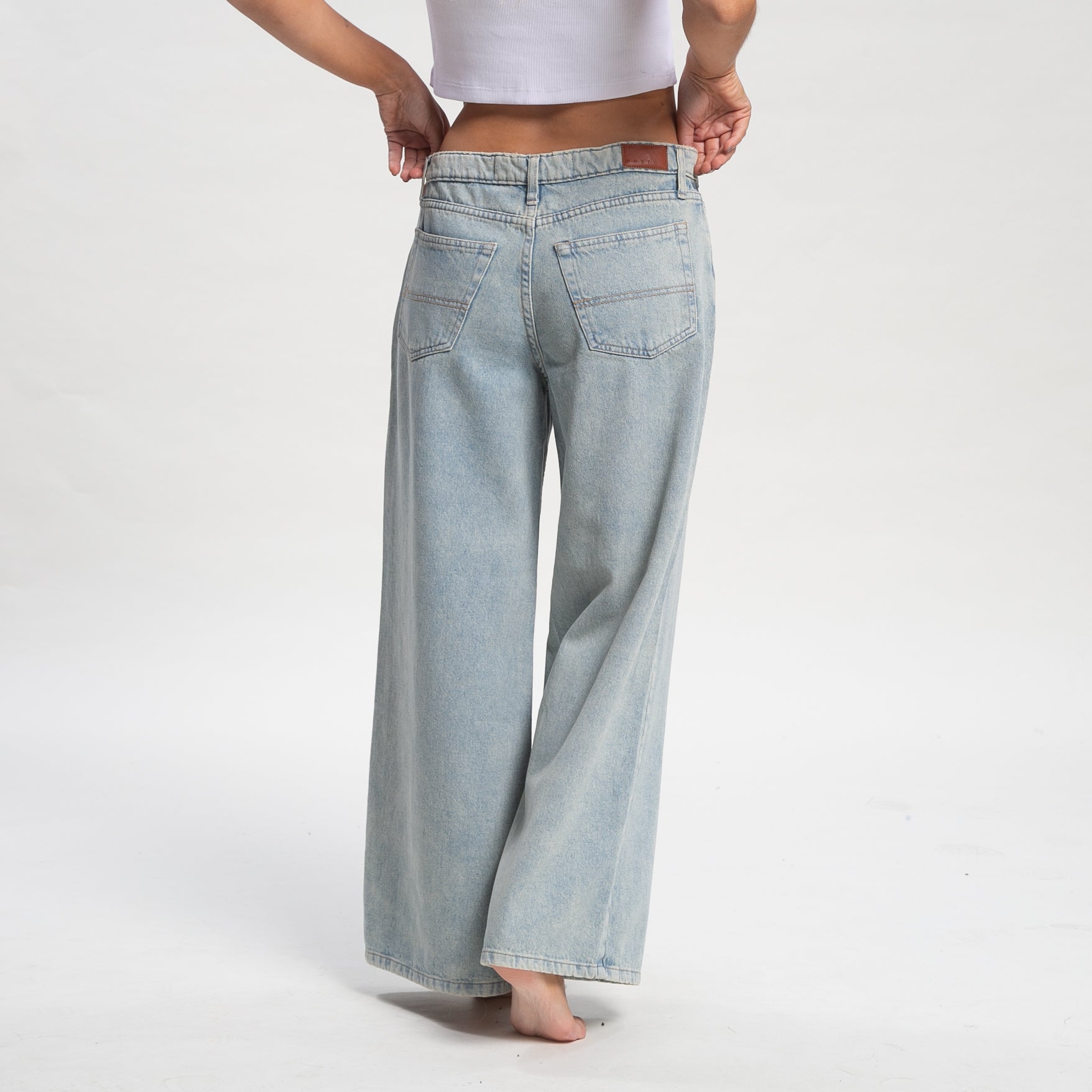 Jean Rusty Low Rise Super Wide Leg Denim Jean Ld Sky Blue