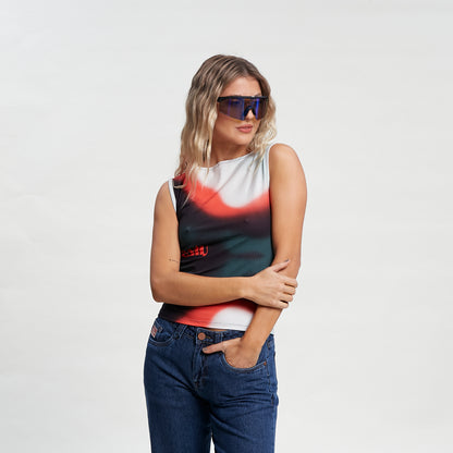 Fashion Top Rusty Meshy Allover Tank Ld Navy