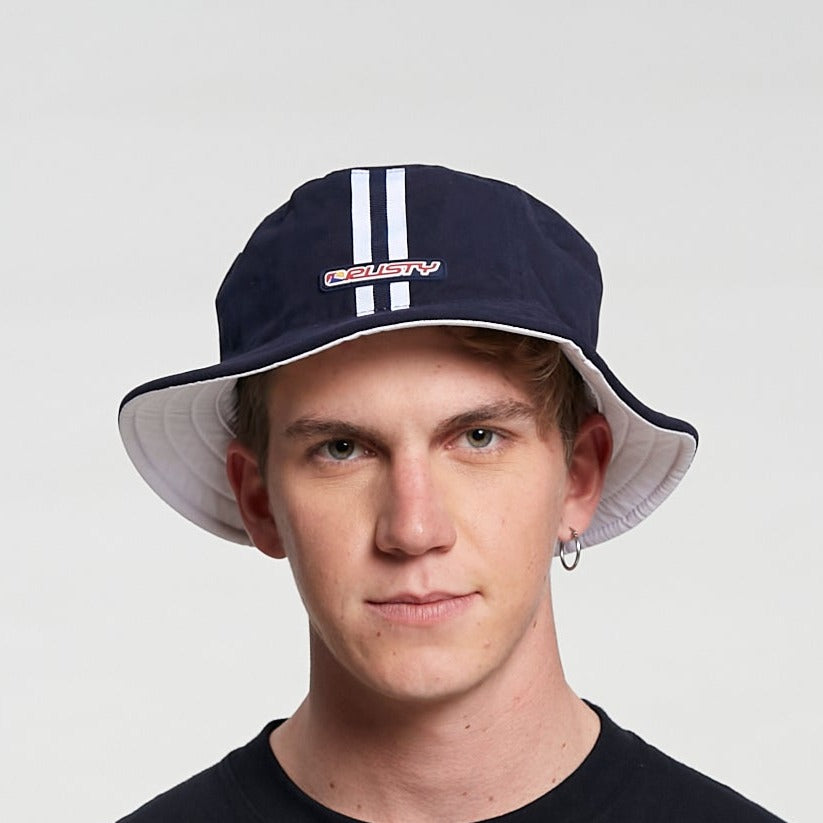 Piluso Rusty Pipeline Reversible Bucket Hat Navy Blue