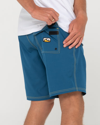 Short Rusty Burnt Rubber Fitted Boardshort* China Blue