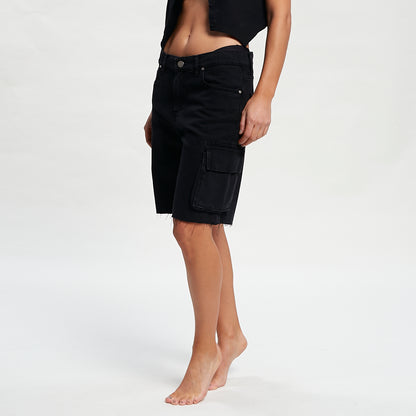 Bermuda Rusty Vampire Long Cargo Short Ld Washed Black