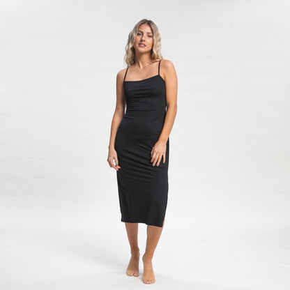 Vestido Rusty Vicky Night Slip Maxi Dress Ld Black