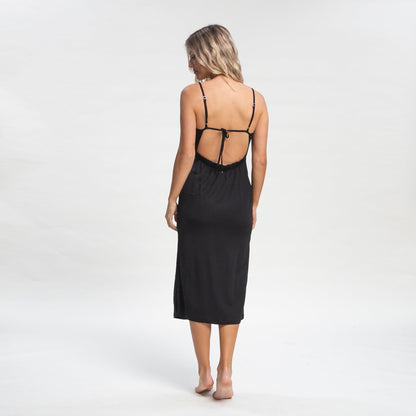 Vestido Rusty Vicky Night Slip Maxi Dress Ld Black