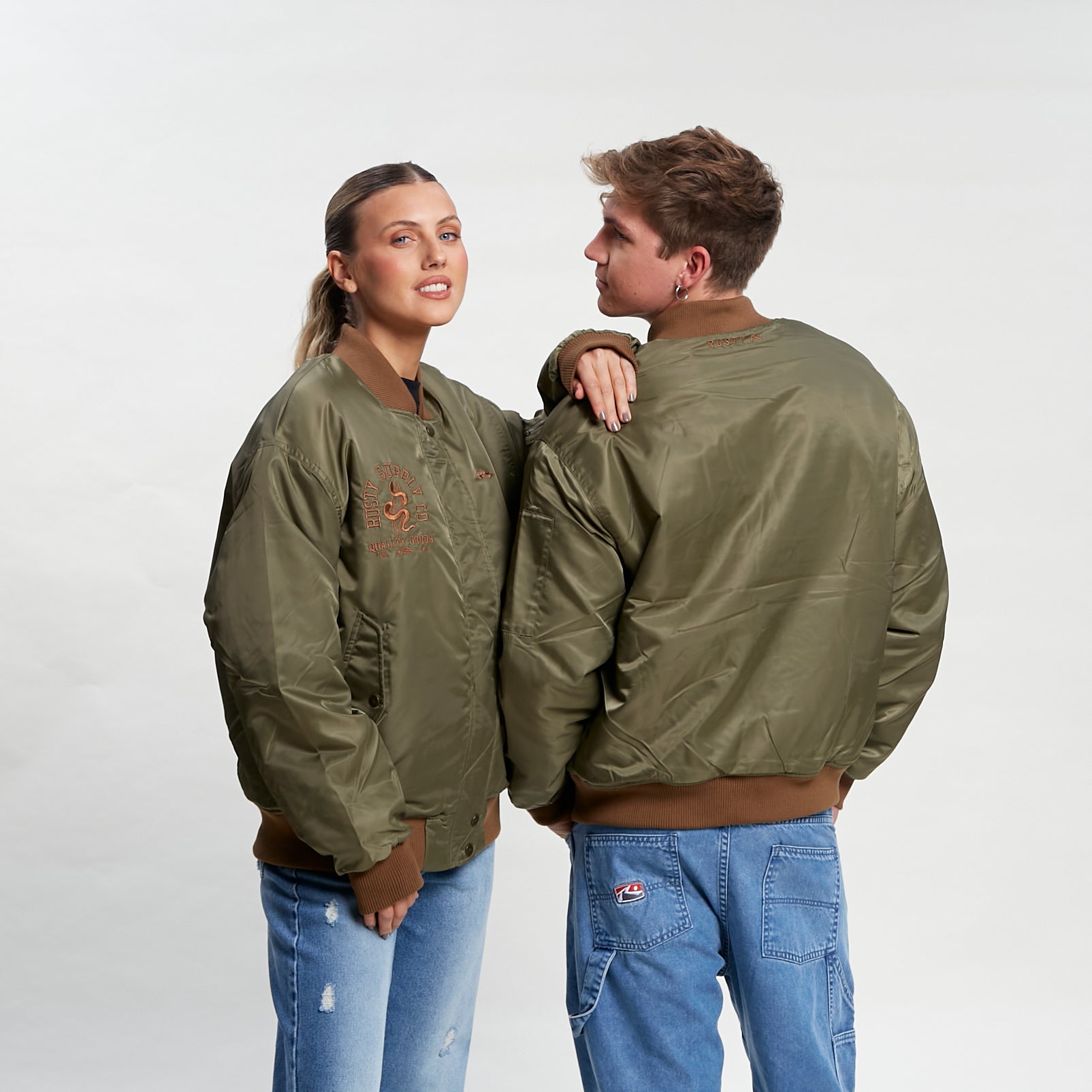 Campera Abrigo Rusty Riley Bomber Jk Unisex* Olive